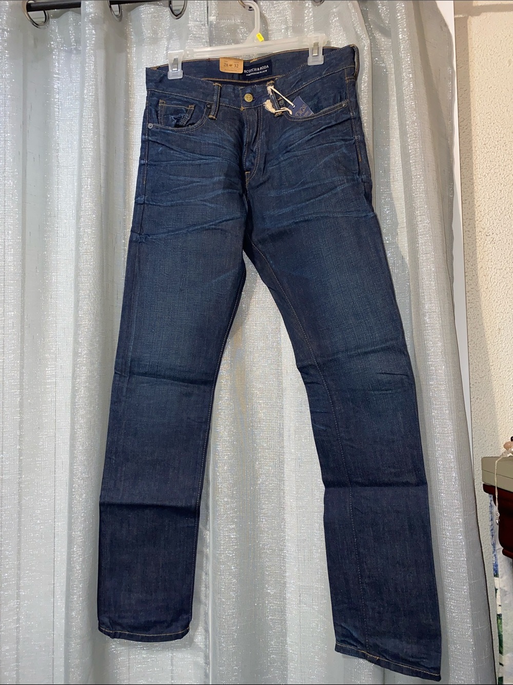 Scotch & Soda Men's Dark Navy Straight Jeans